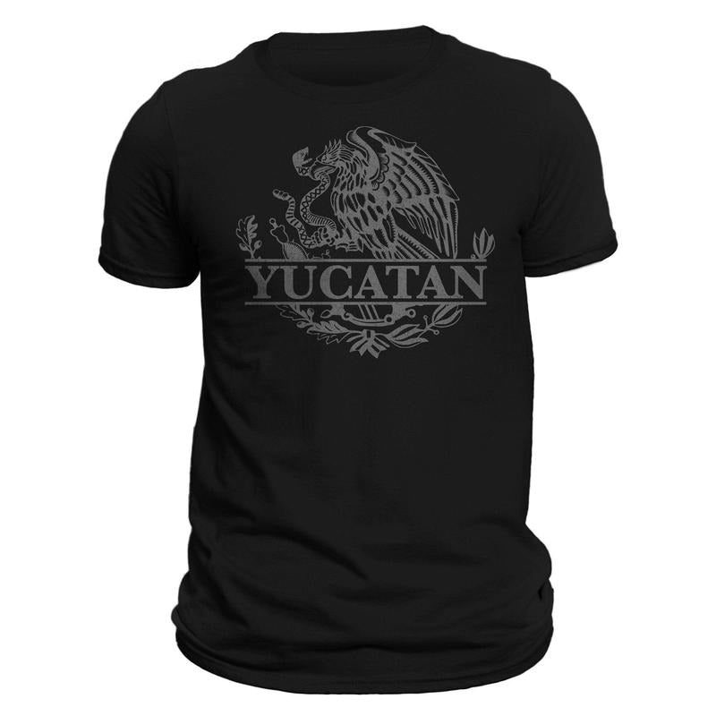 Yucatan Mexico Eagle Emblem Mexican Flag T-Shirt Casual Classic Cotton Menswear Hoodie, Sweatshirt | GrindPrints.com