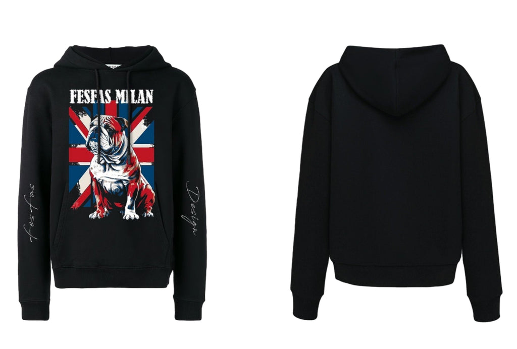 FesFas Bulldog-print Hoodie | Black