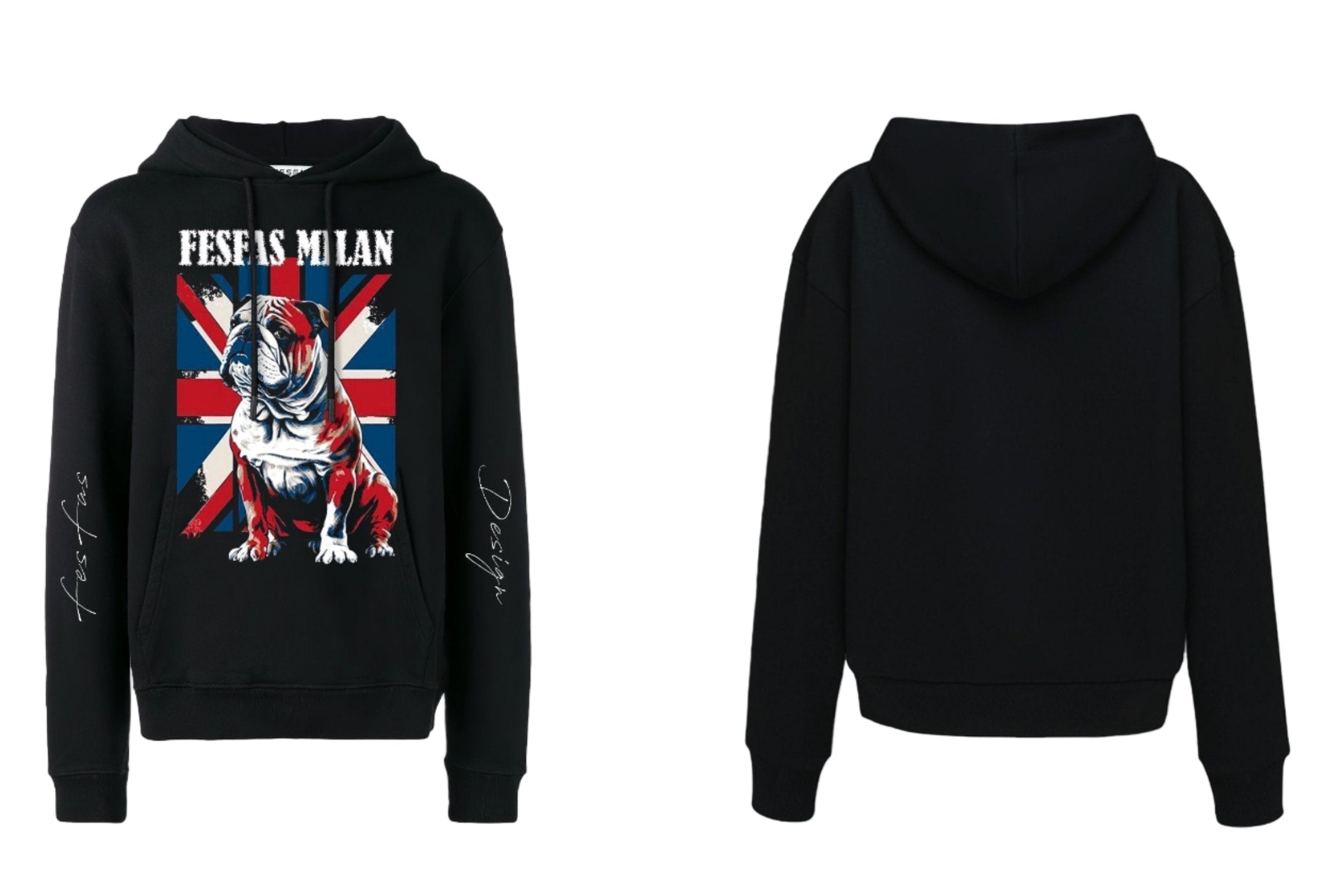 FesFas Bulldog-print Hoodie | Black