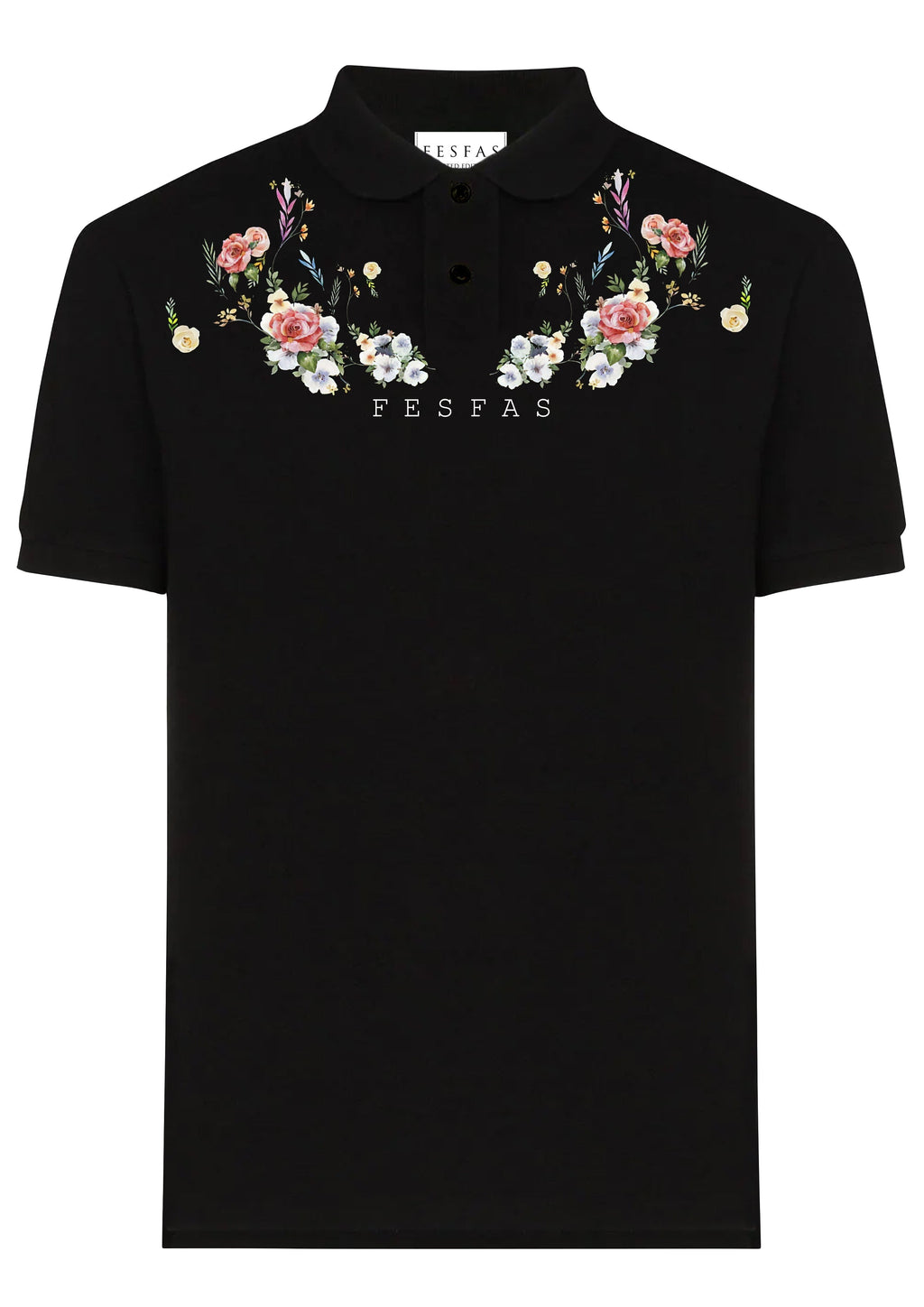 FesFas Floral-print Polo Shirt | Black
