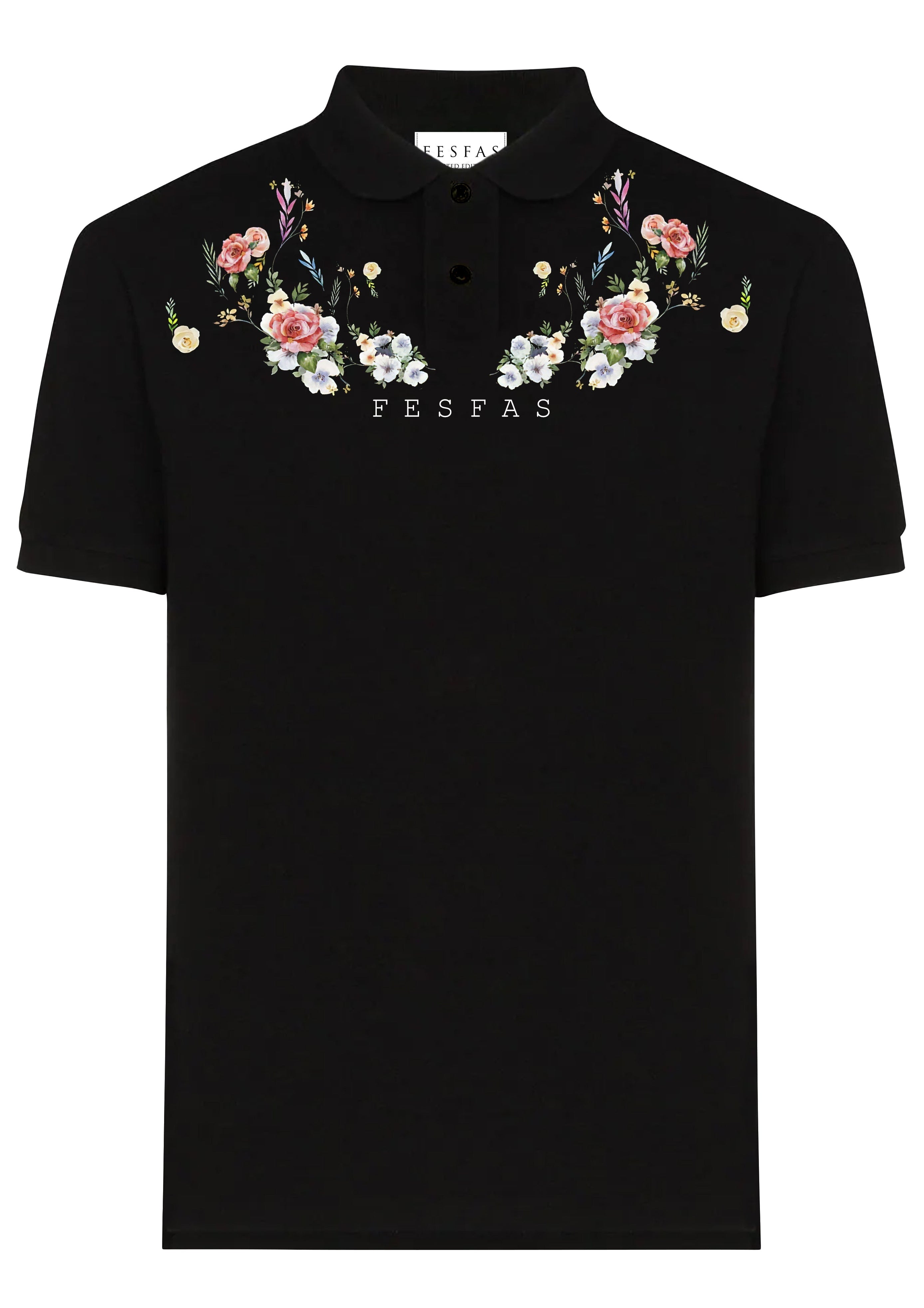 FesFas Floral-print Polo Shirt | Black