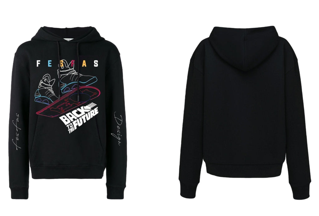 FesFas Sport shoes-print Hoodie | Black