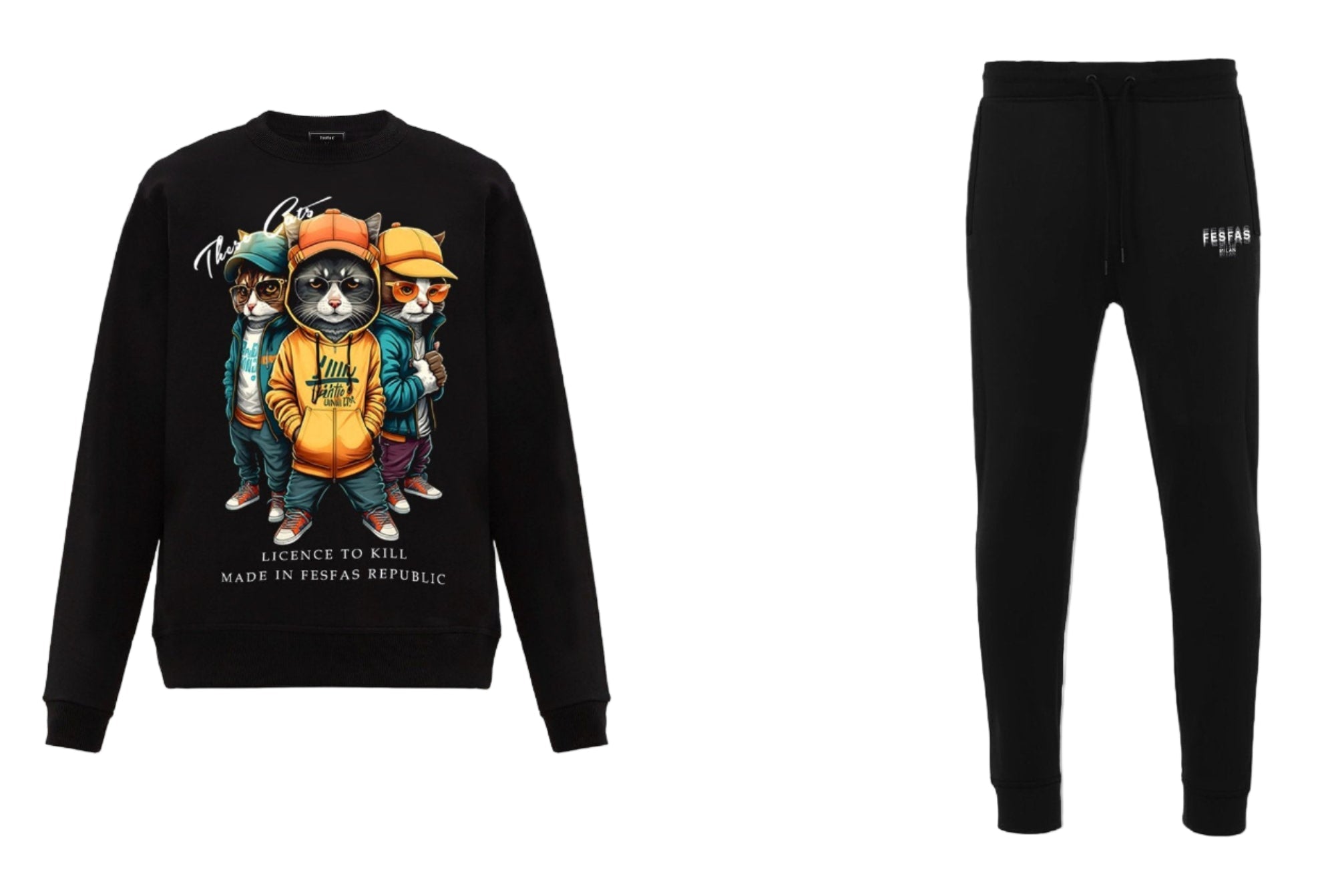 FesFas Cats-print Sweatshirt | Black