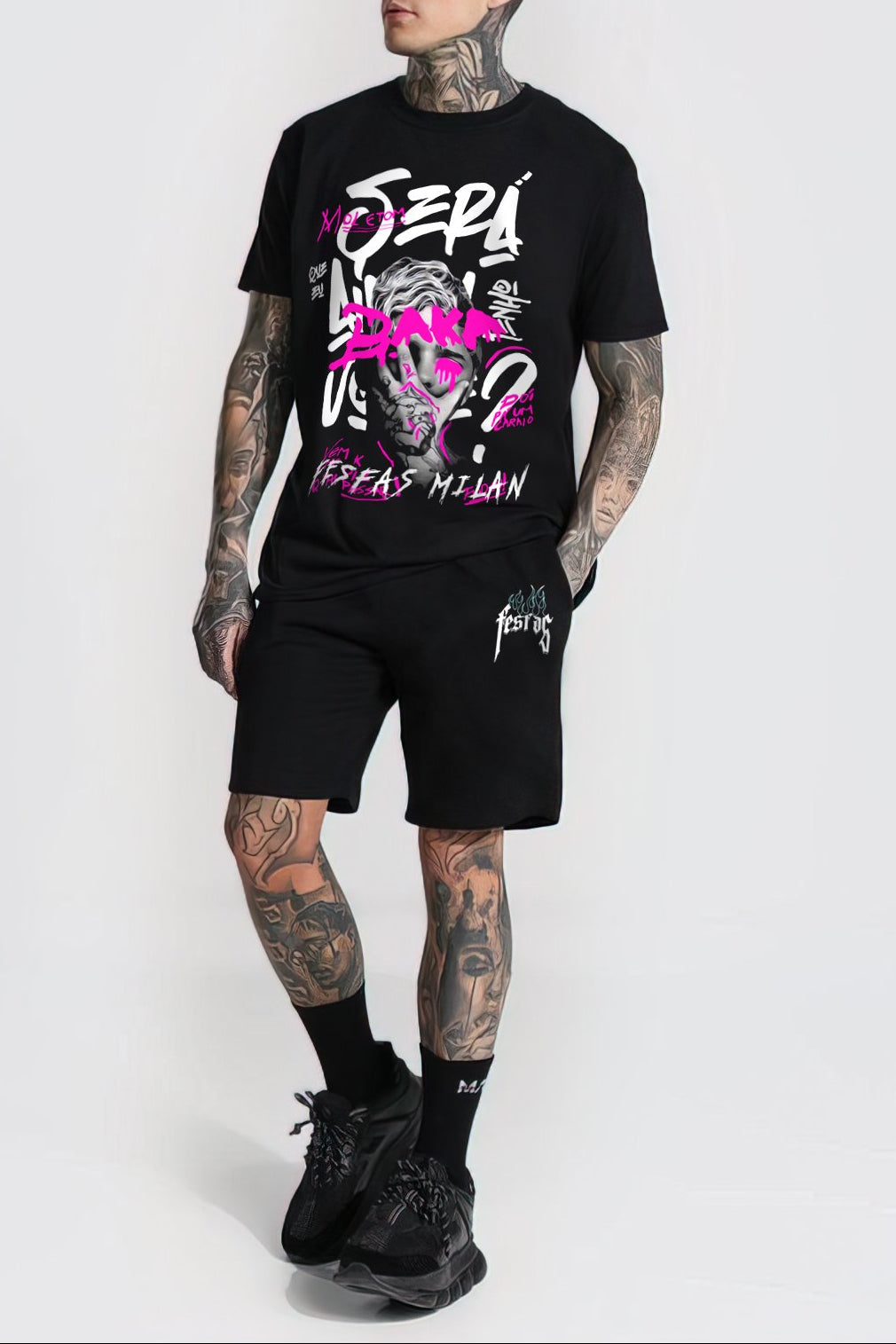 FesFas baka-print T-shirt | Black