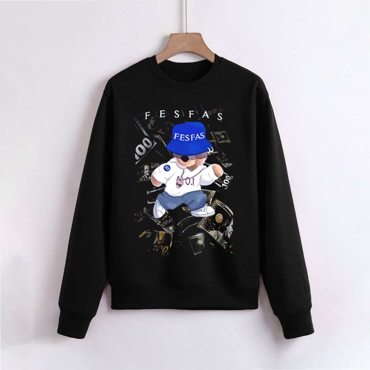 FesFas Bear-print Sweatshirt | Black