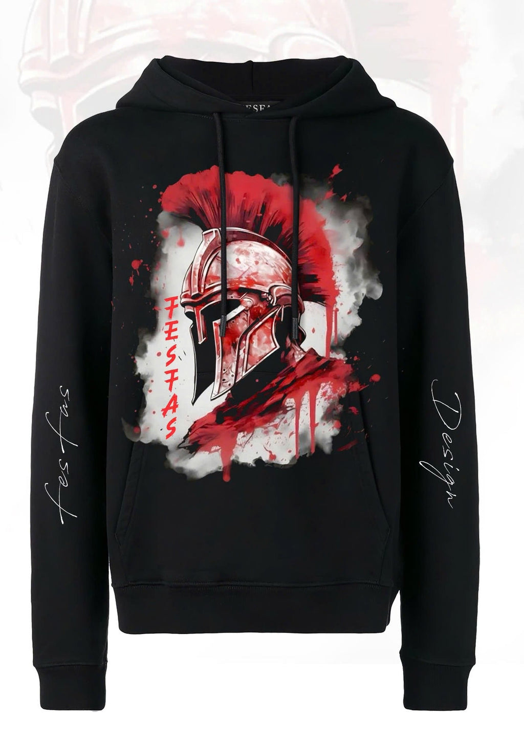 FesFas Warrior-print Hoodie | Black