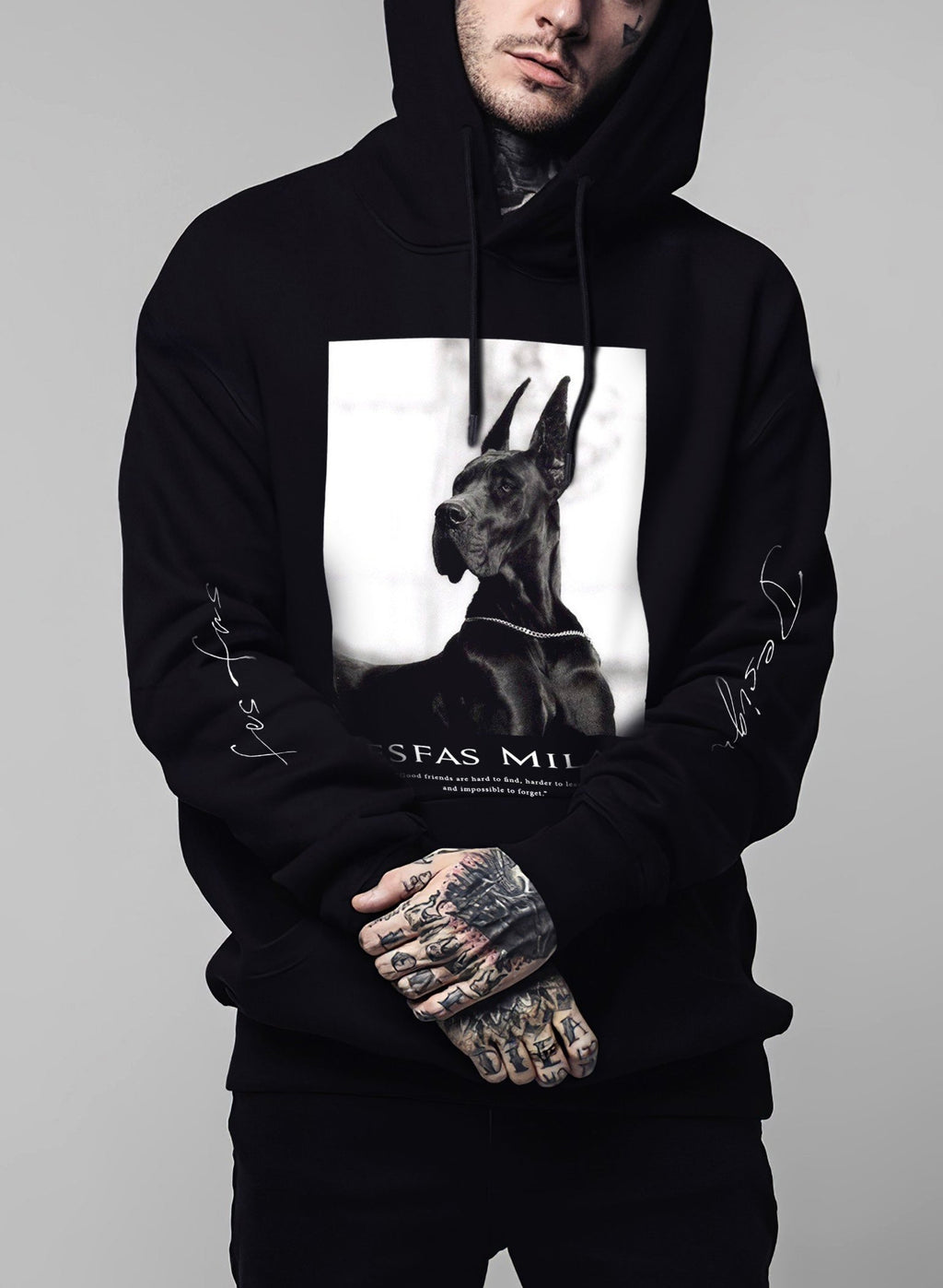 FesFas Cool dog-print Hoodie | Black