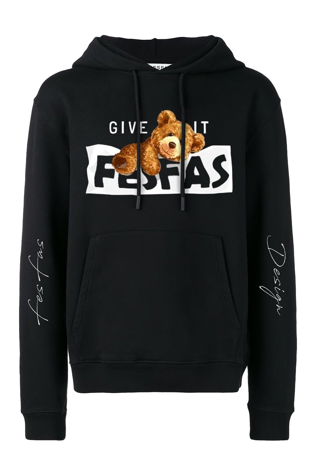 FesFas teddy bear-print Hoodie | Black