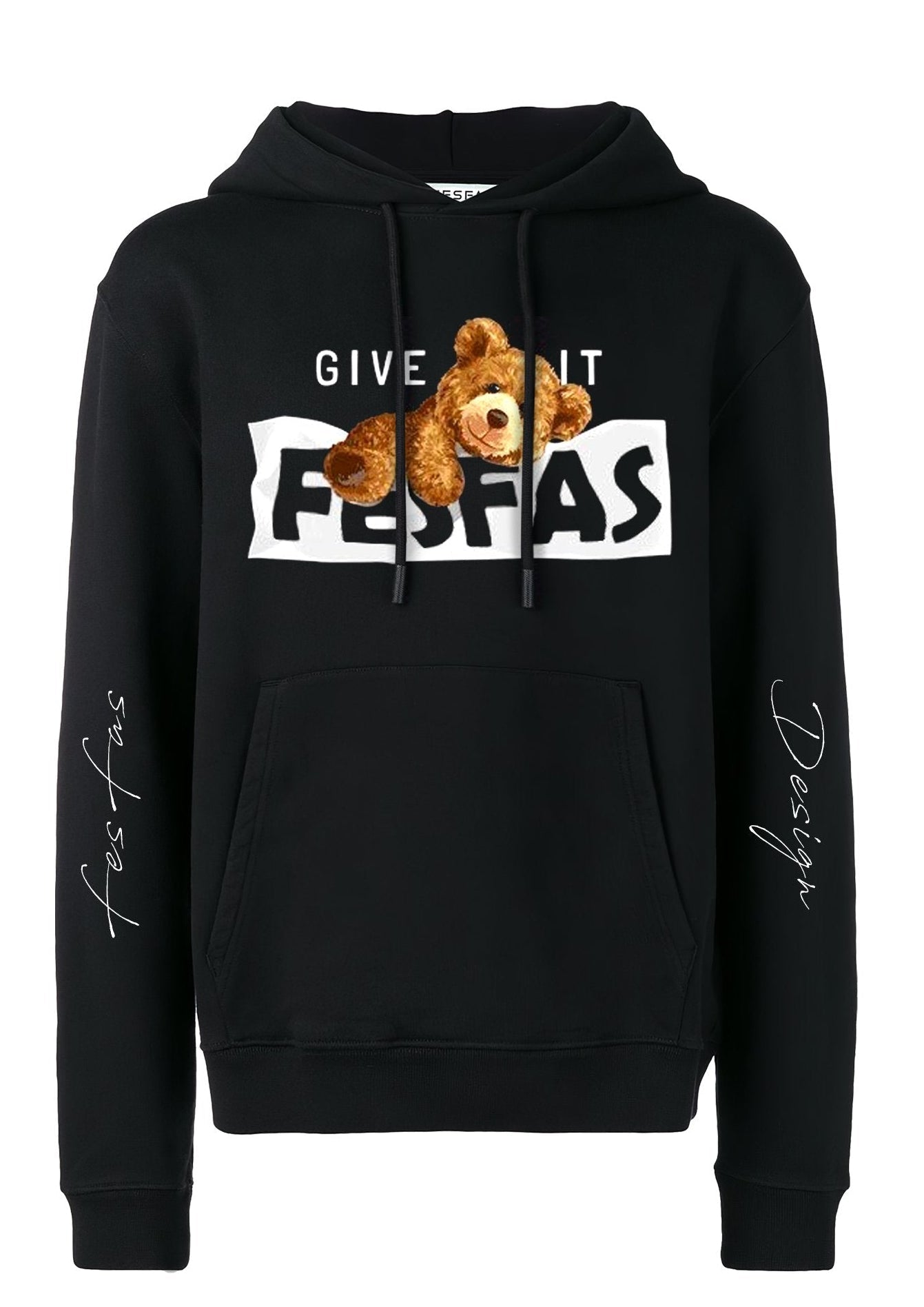 FesFas teddy bear-print Hoodie | Black