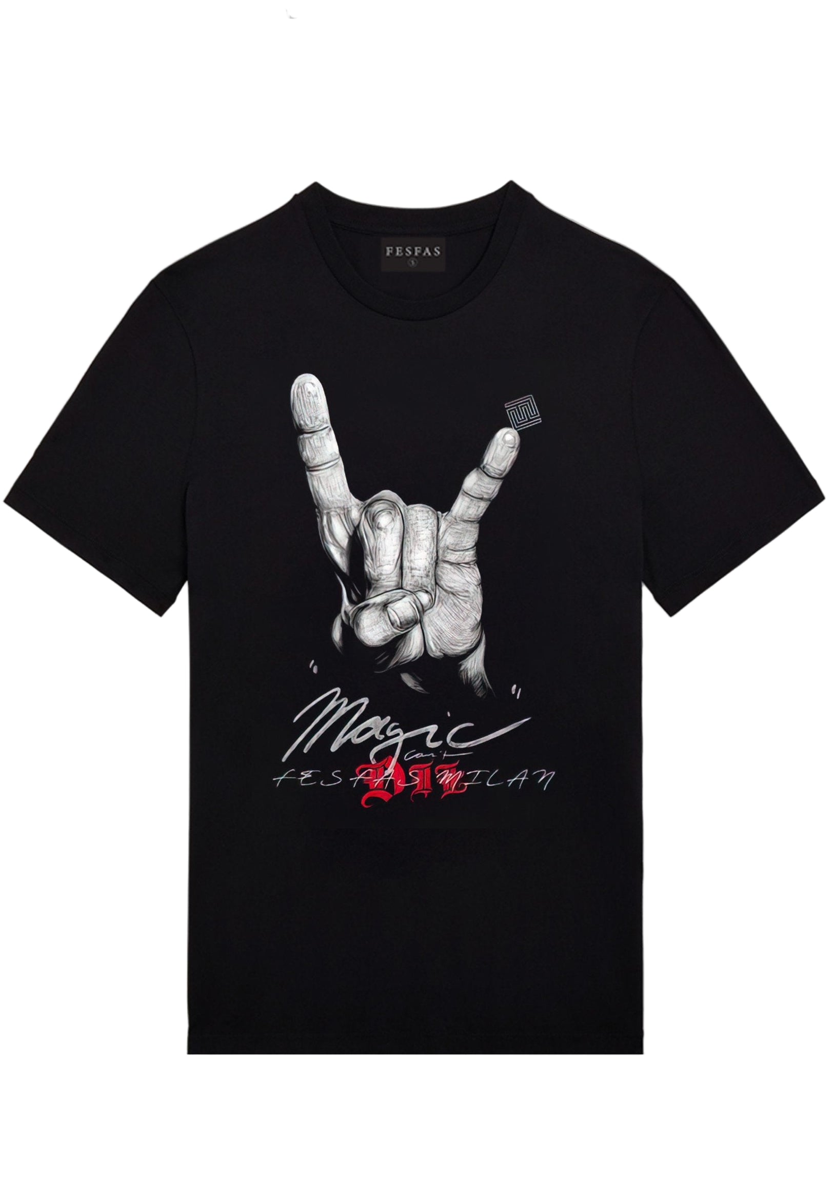 FesFas magic hand-print T-shirt | Black | Men