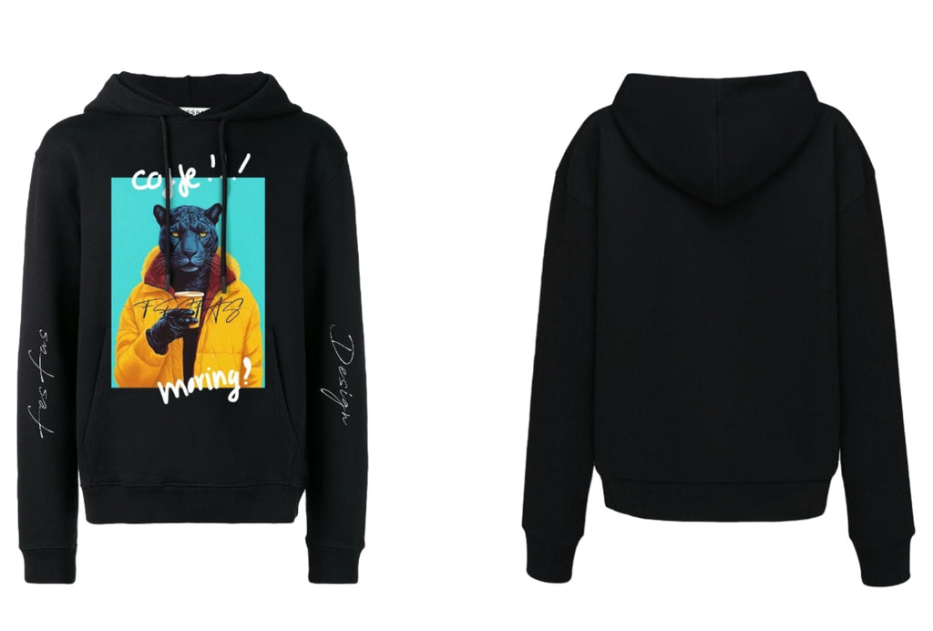 FesFas Hot Panther-print Hoodie | Black
