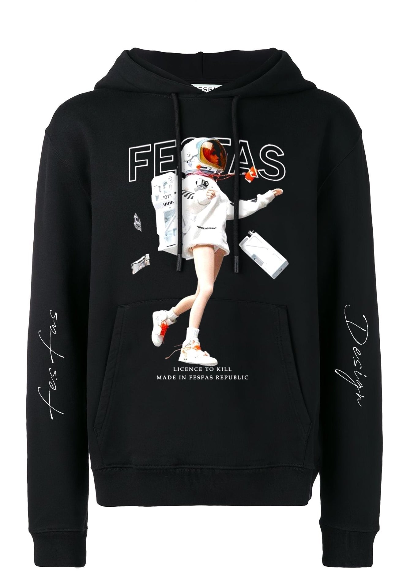 FesFas Capheny-print Hoodie | Black