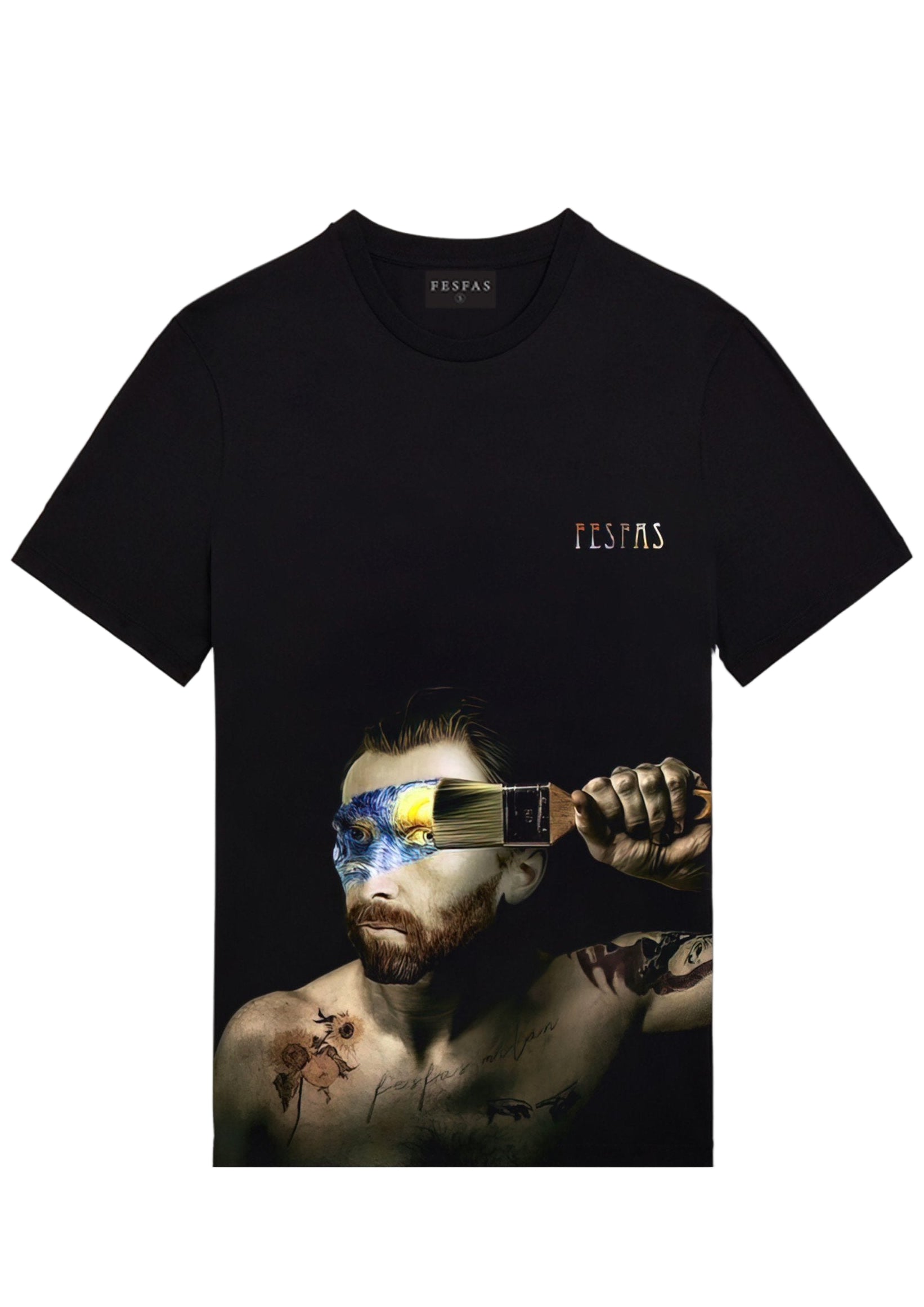 FesFas van Gogh-print T-shirt | Black