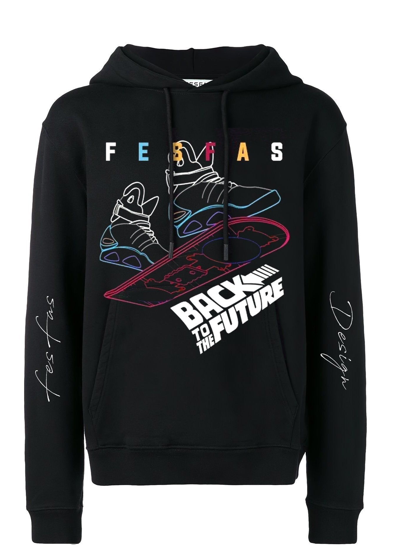 FesFas Sport shoes-print Hoodie | Black
