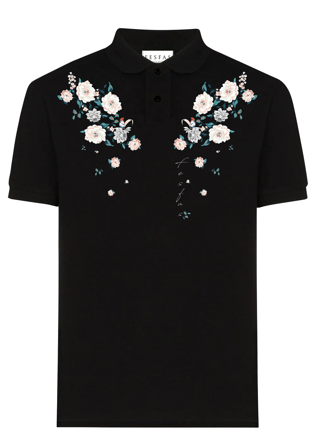 FesFas Floral-print Polo Shirt | Black