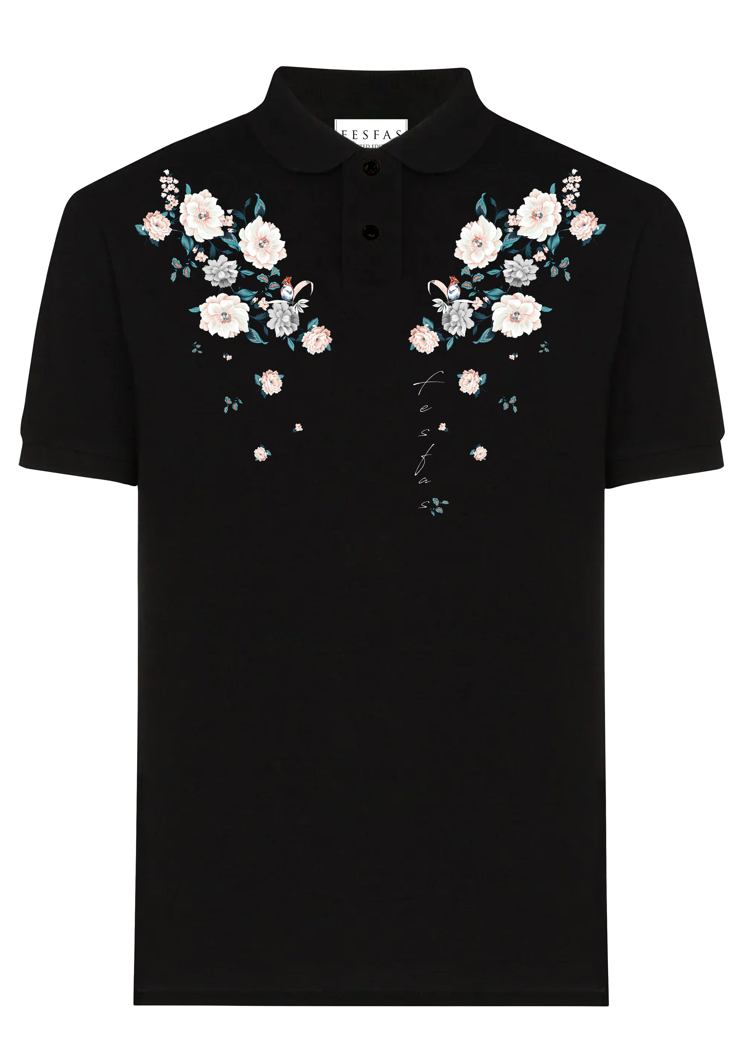FesFas Floral-print Polo Shirt | Black
