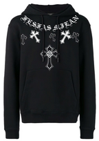 FesFas Cross-print Hoodie Set | Black