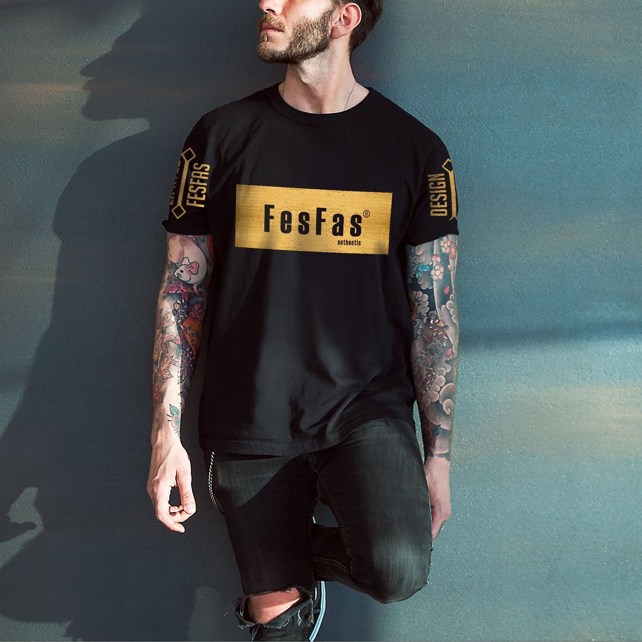 FesFas graphic-print T-shirt | Black