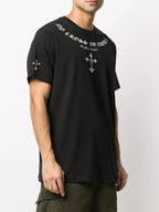 FesFas cross-print T-shirt | Black