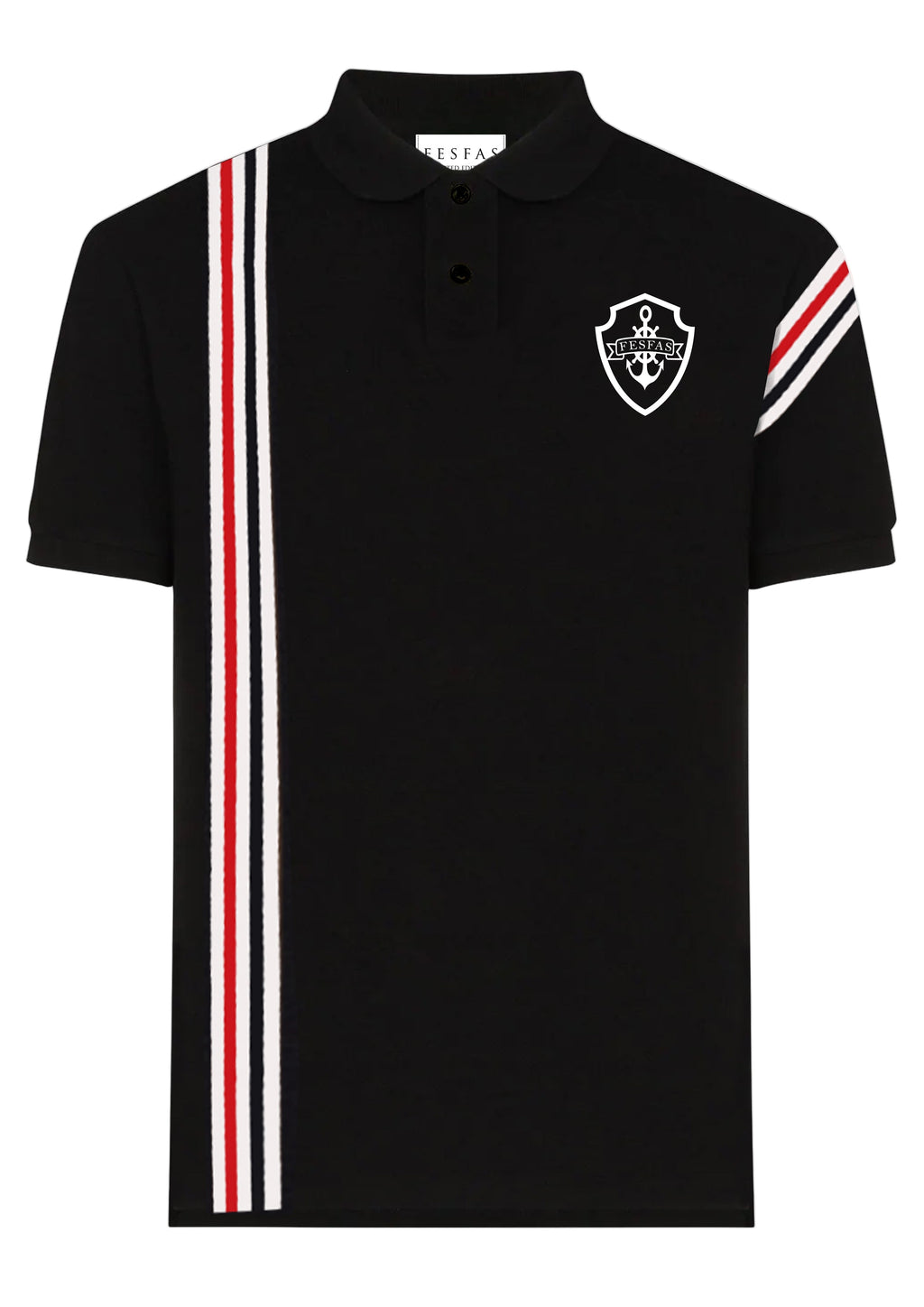 FesFas Striped-print Polo Shirt | Men | Black