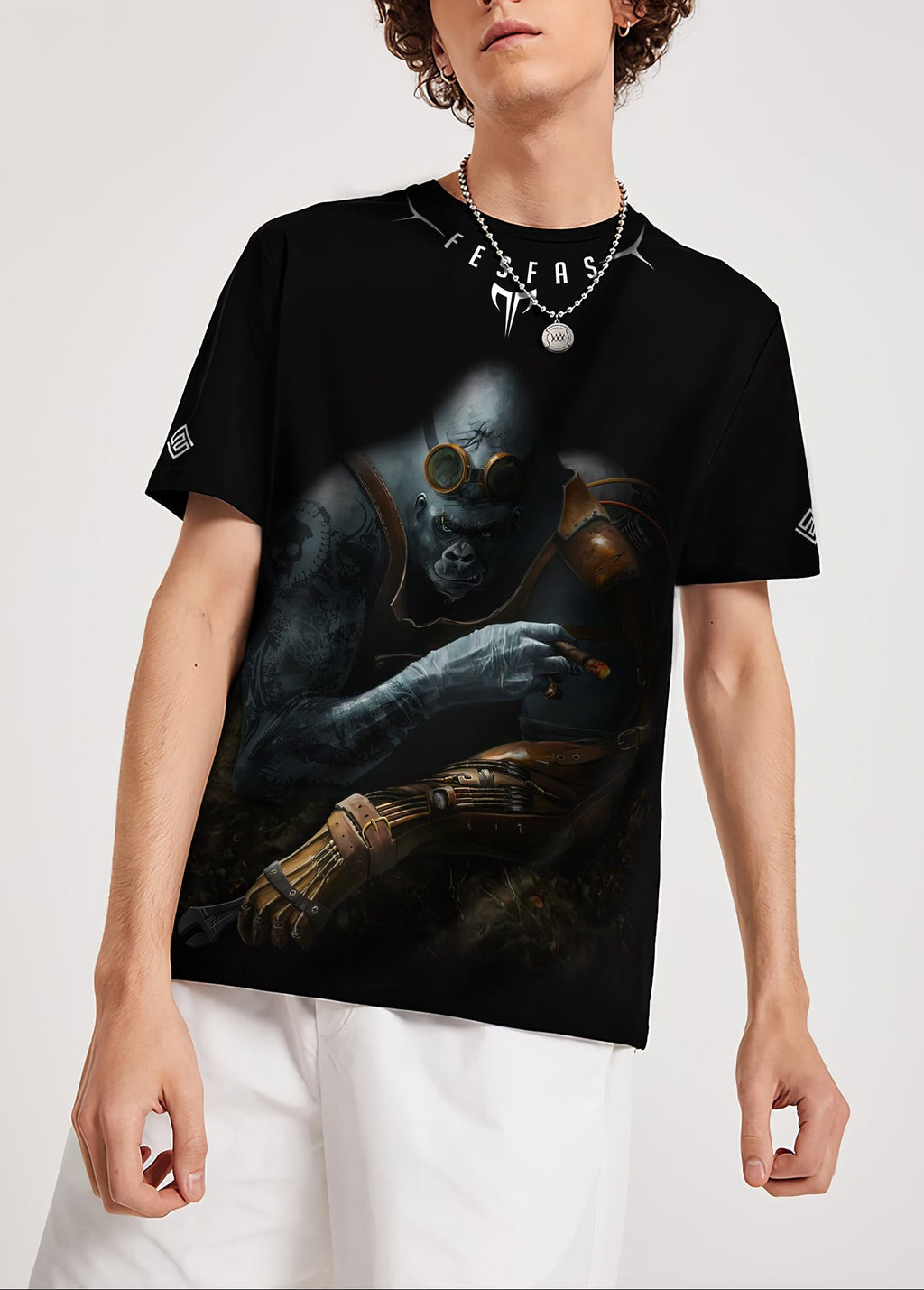 FesFas kingkong-print T-shirt | Black