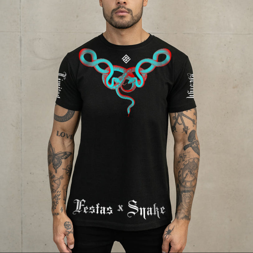 FesFas snake-print T-shirt | Black