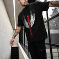 FesFas fallen angel-print T-shirt | Black