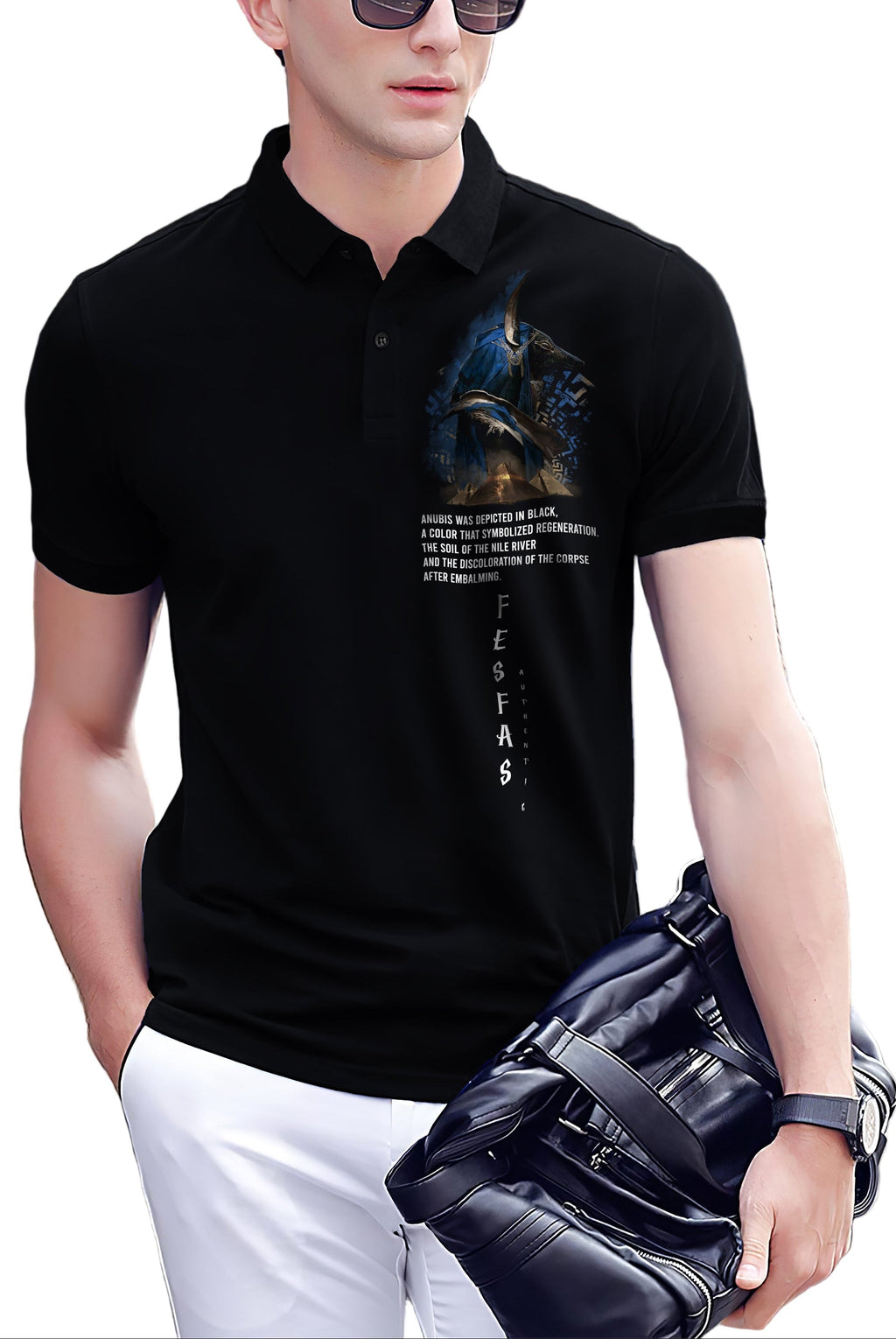 FesFas Guide Of Souls-print Polo Shirt | Black