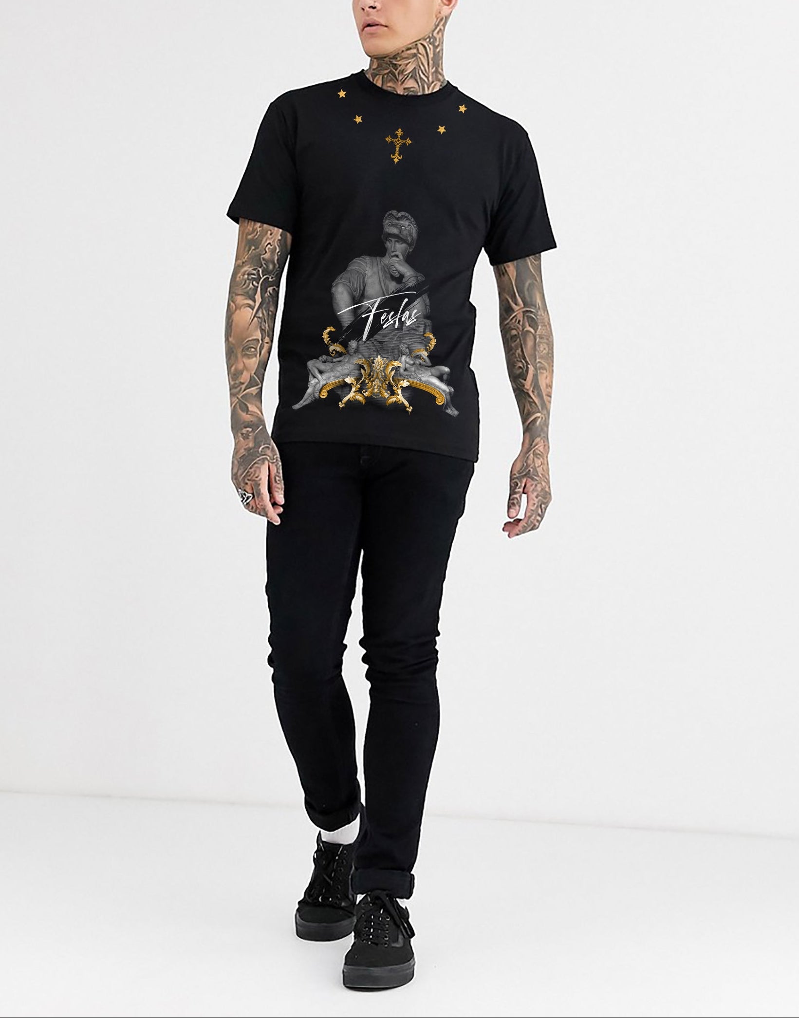 FesFas sculpture-print T-shirt | Black