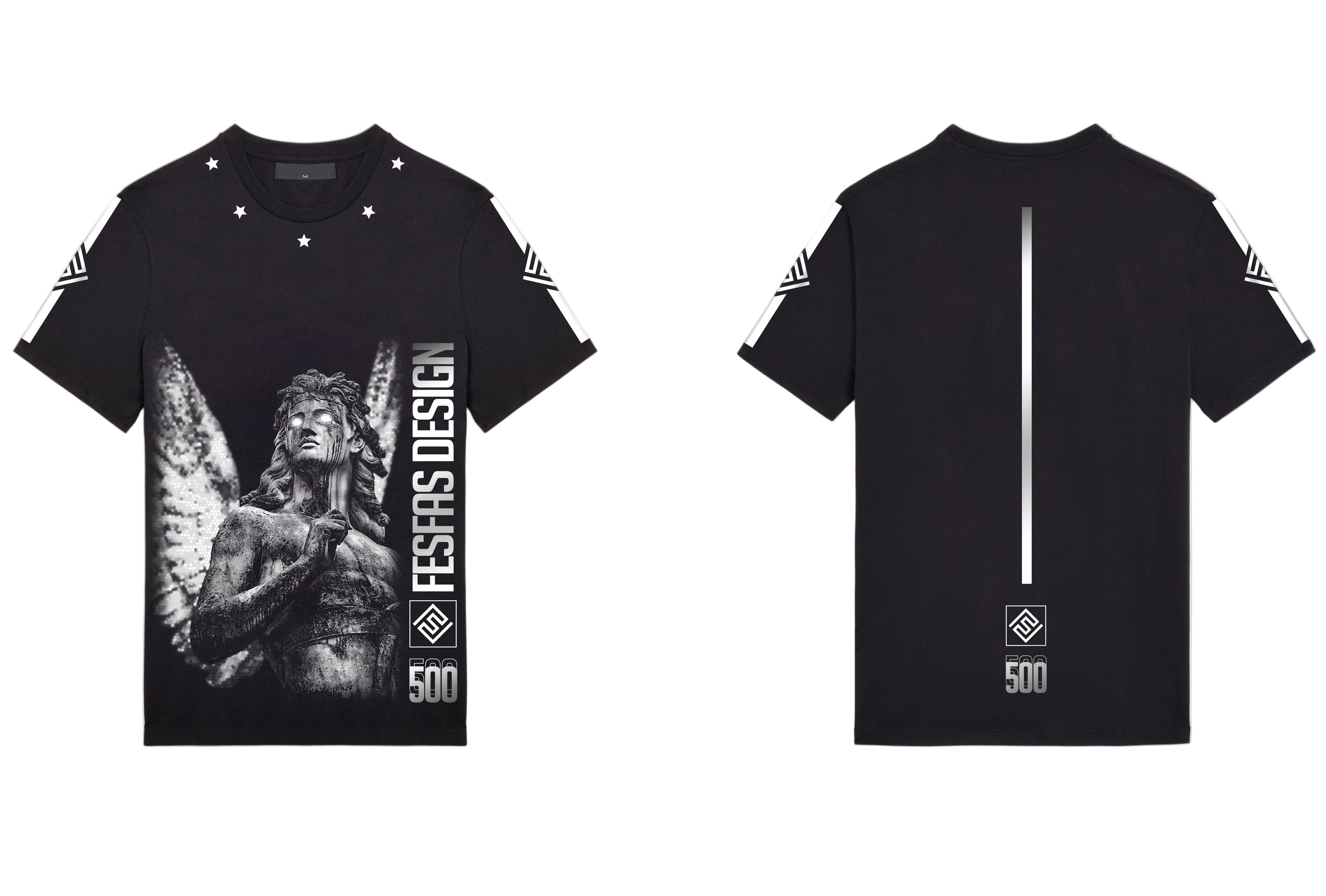 FesFas angel-print T-shirt | Black | Men