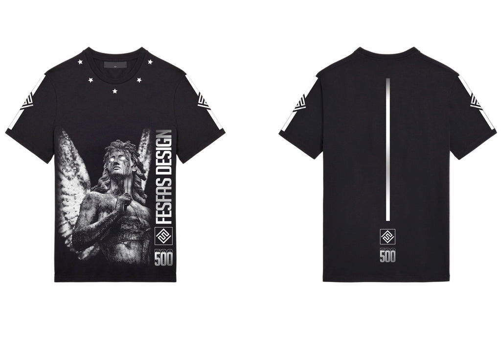 FesFas angel-print T-shirt | Black | Men