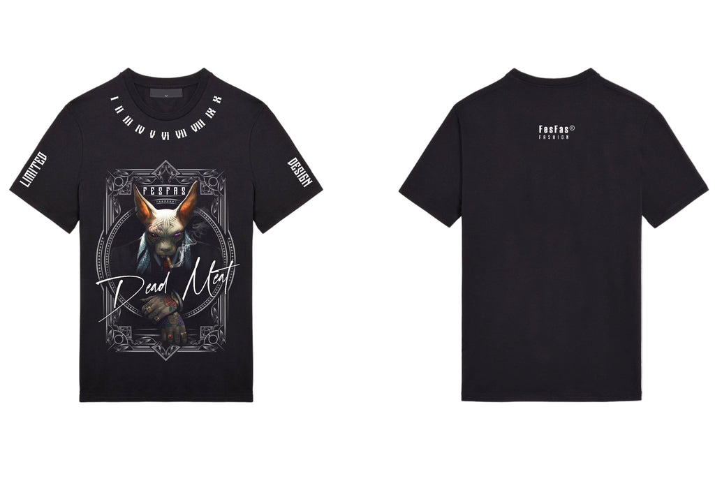 FesFas sphynx-print T-shirt | Black