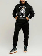 FesFas Bear-print Hoodie Set | Black