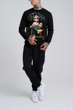 FesFas Boy-print Sweatshirt Set | Black