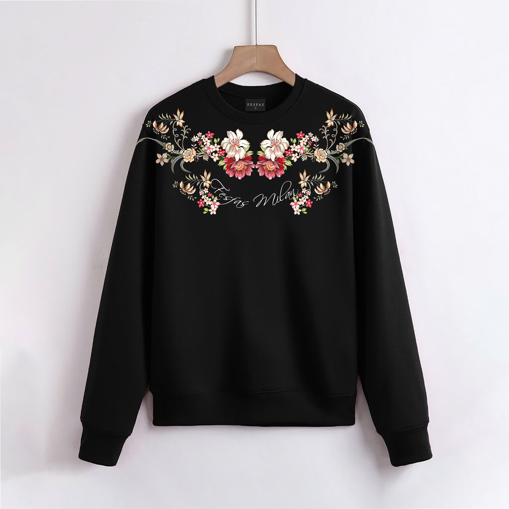 FesFas Flowers-print Sweatshirt Set | Black