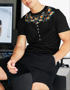 FesFas flowers-print T-shirt | Black | Men