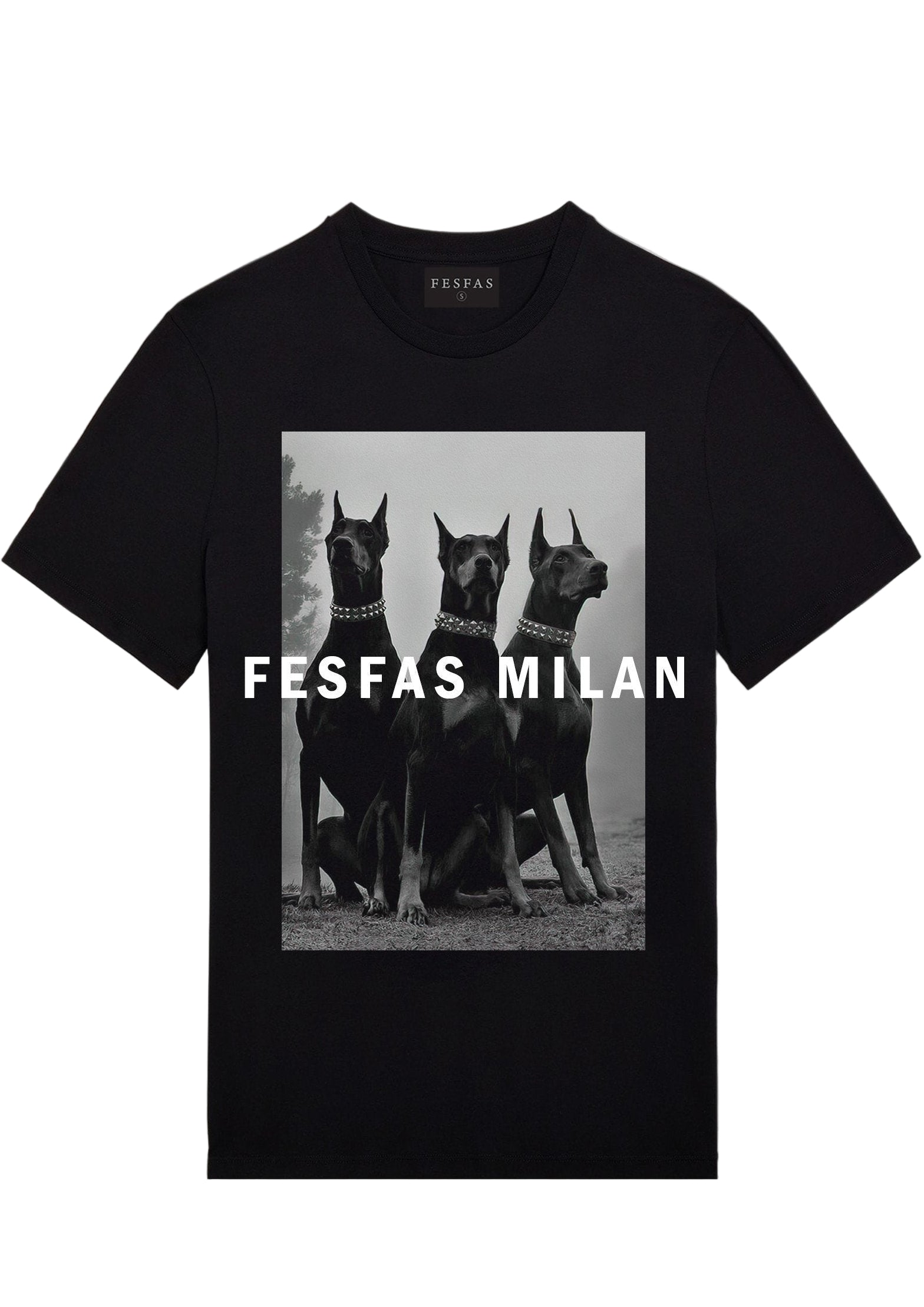 FesFas doberman-print T-shirt | Black