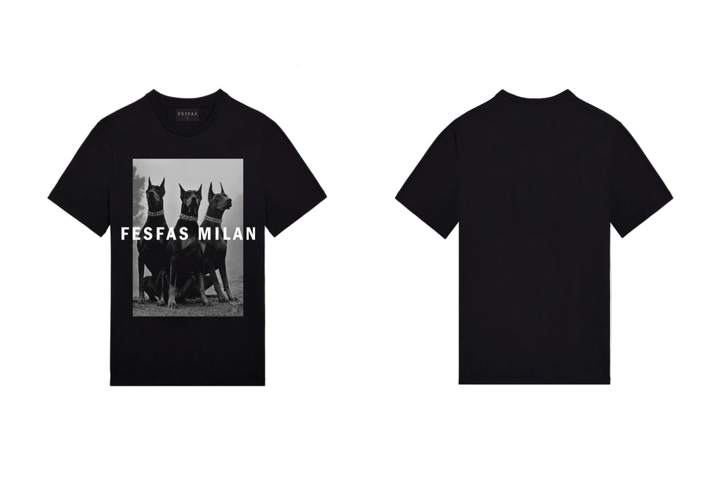 FesFas doberman-print T-shirt | Black