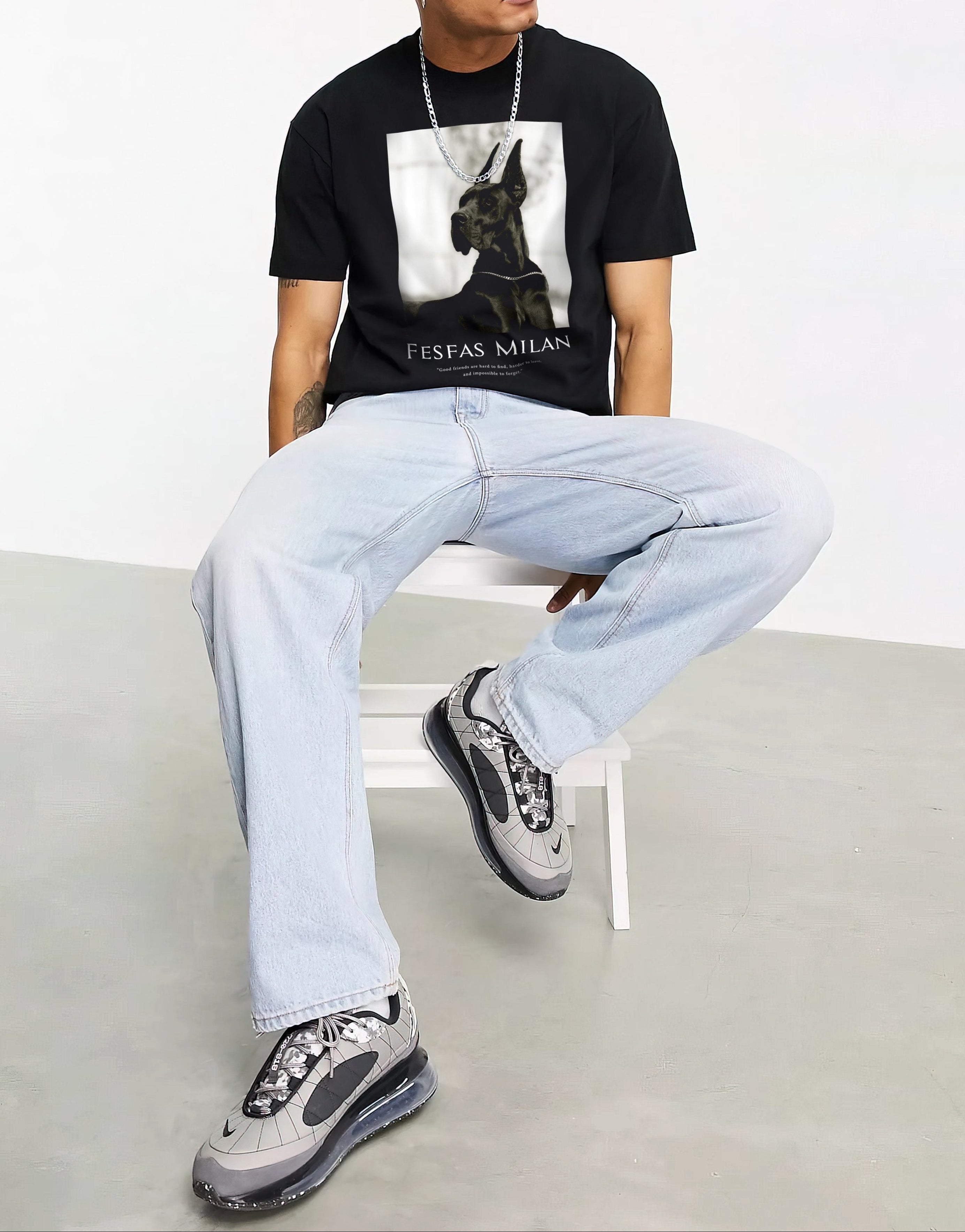 FesFas doberman-print T-shirt | Black