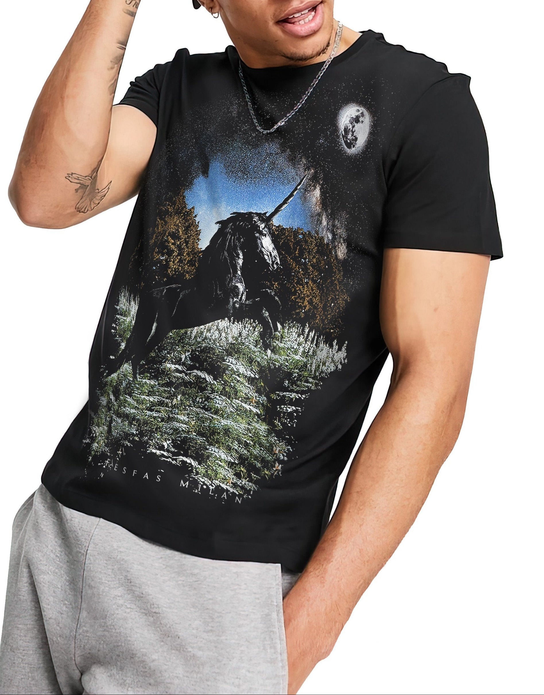 FesFas Horse-print T-shirt | Black