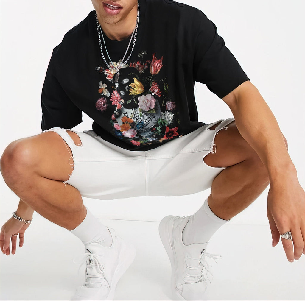 FesFas Floral-print T-shirt | Black
