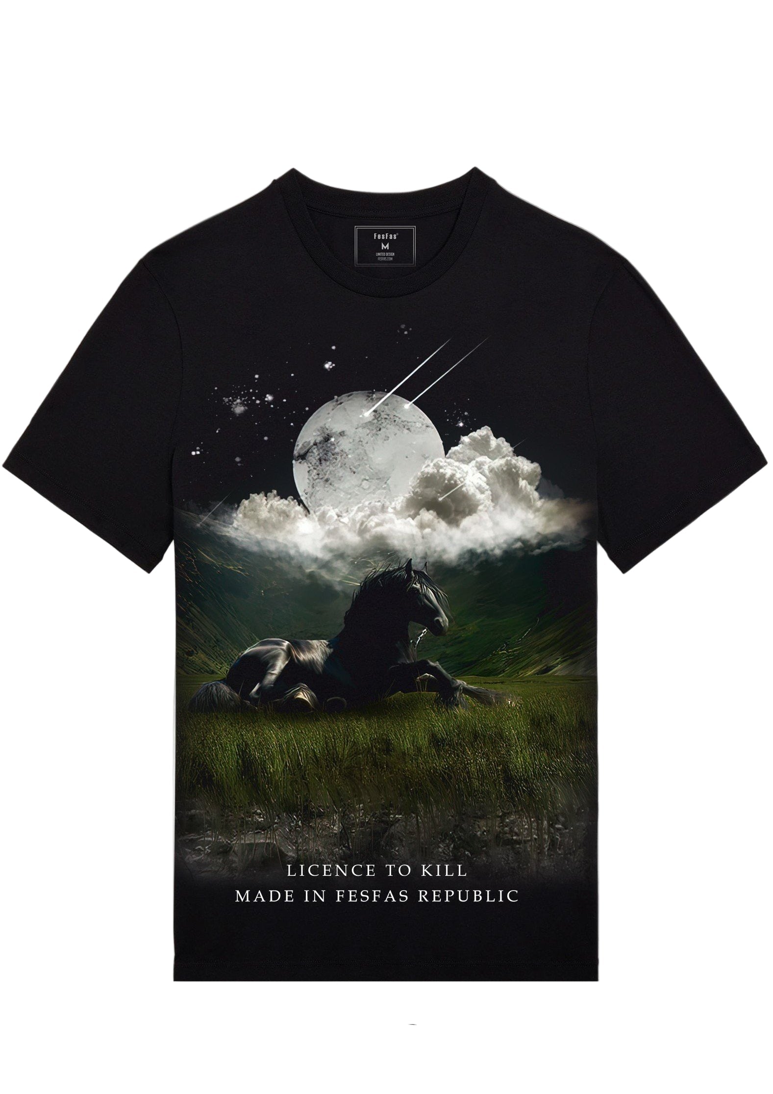 FesFas Horse-print T-shirt | Black
