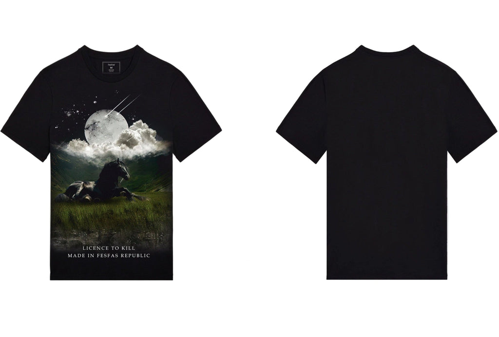 FesFas Horse-print T-shirt | Black