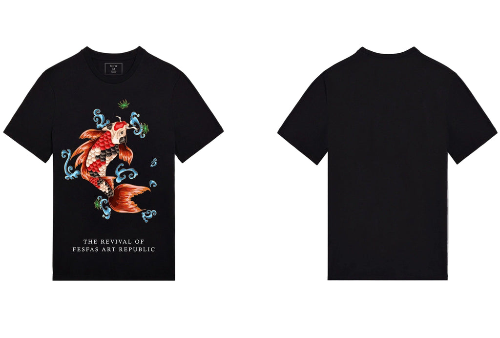 FesFas Fish-print T-shirt | Black