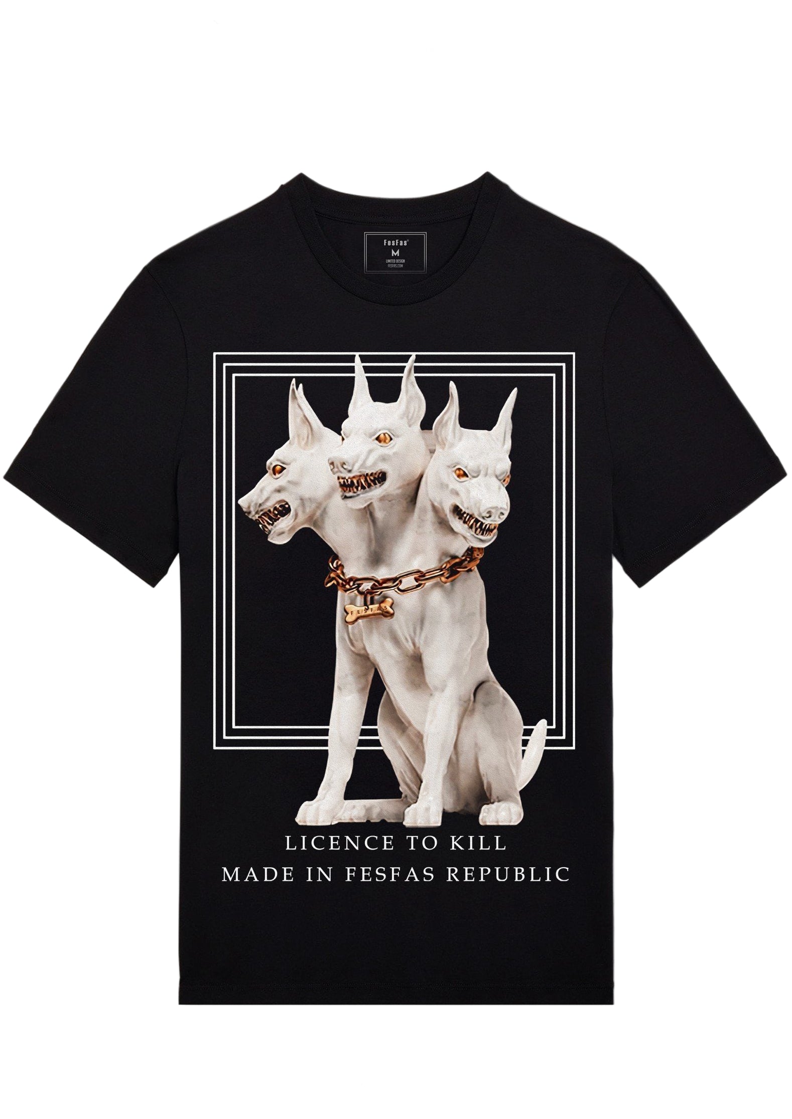FesFas Cerberus-print T-shirt | Black