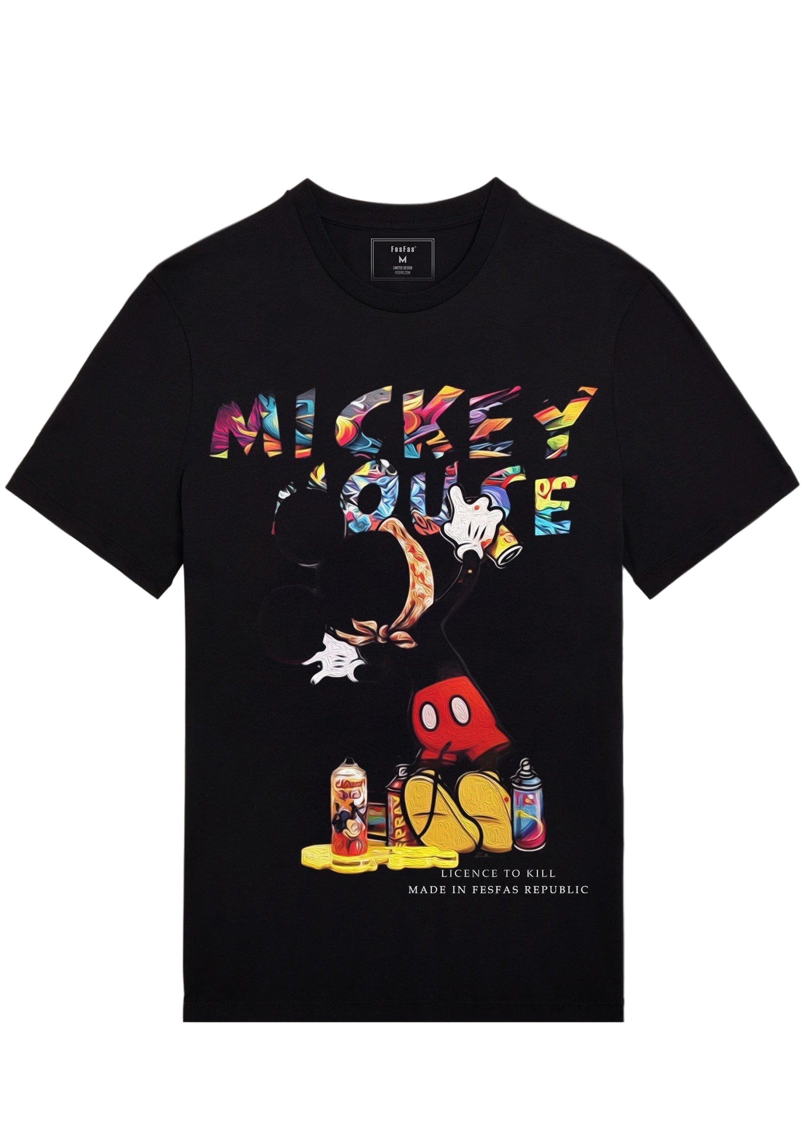 FesFas Mickey-print T-shirt | Black