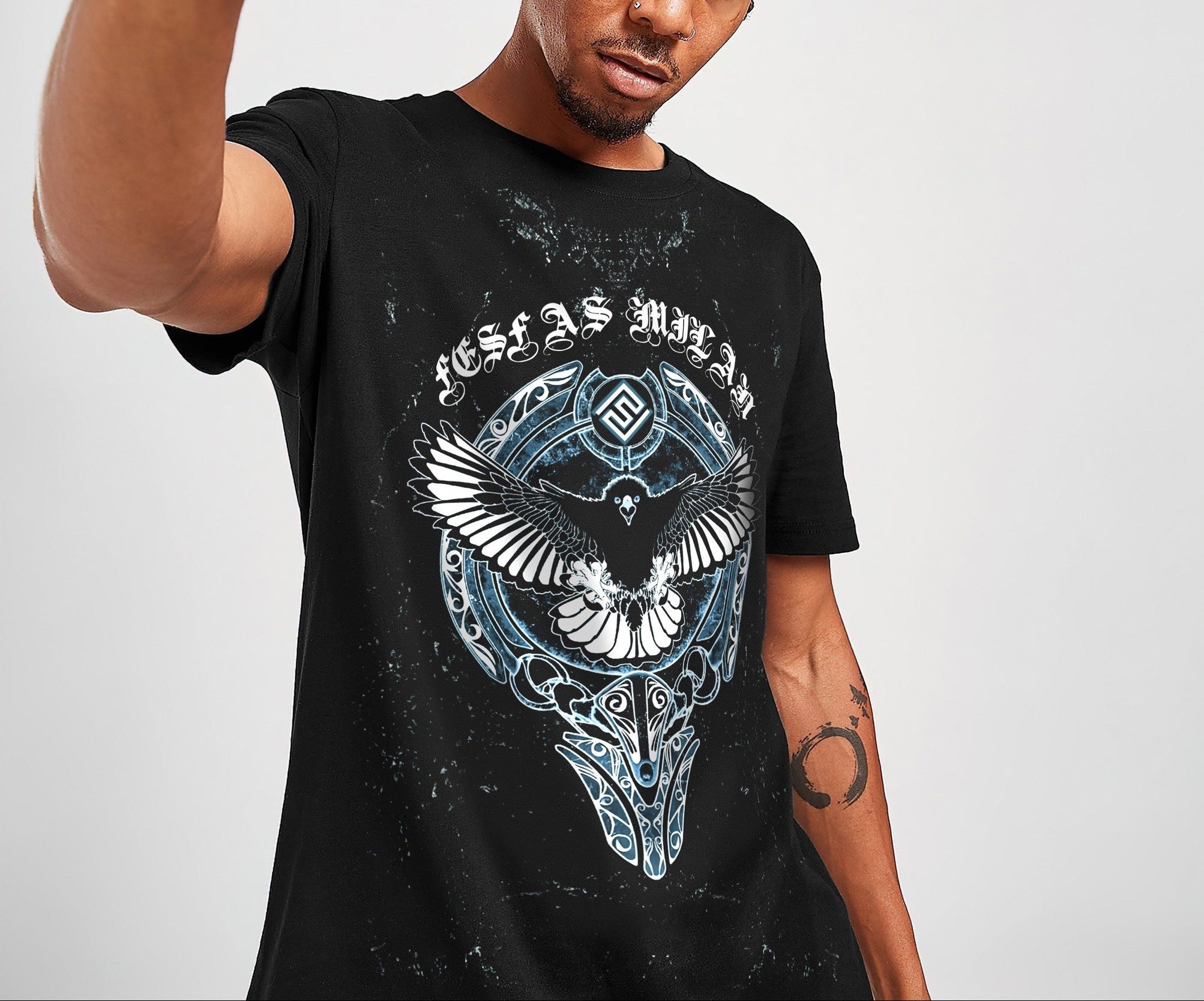 FesFas Eagle-print T-shirt | Black