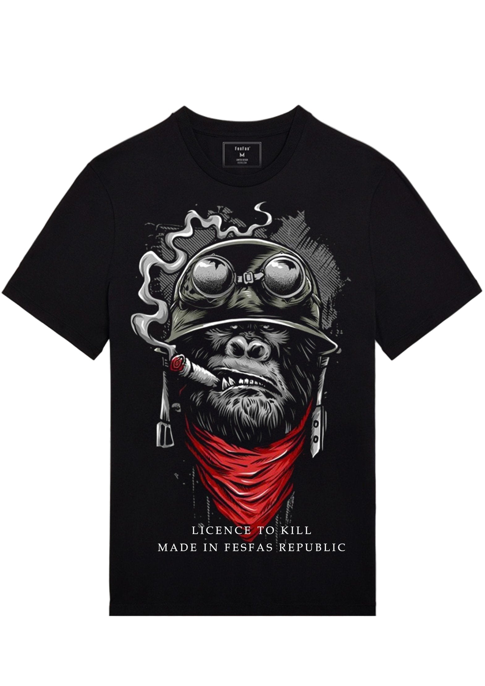 FesFas Monkey-print T-shirt | Black
