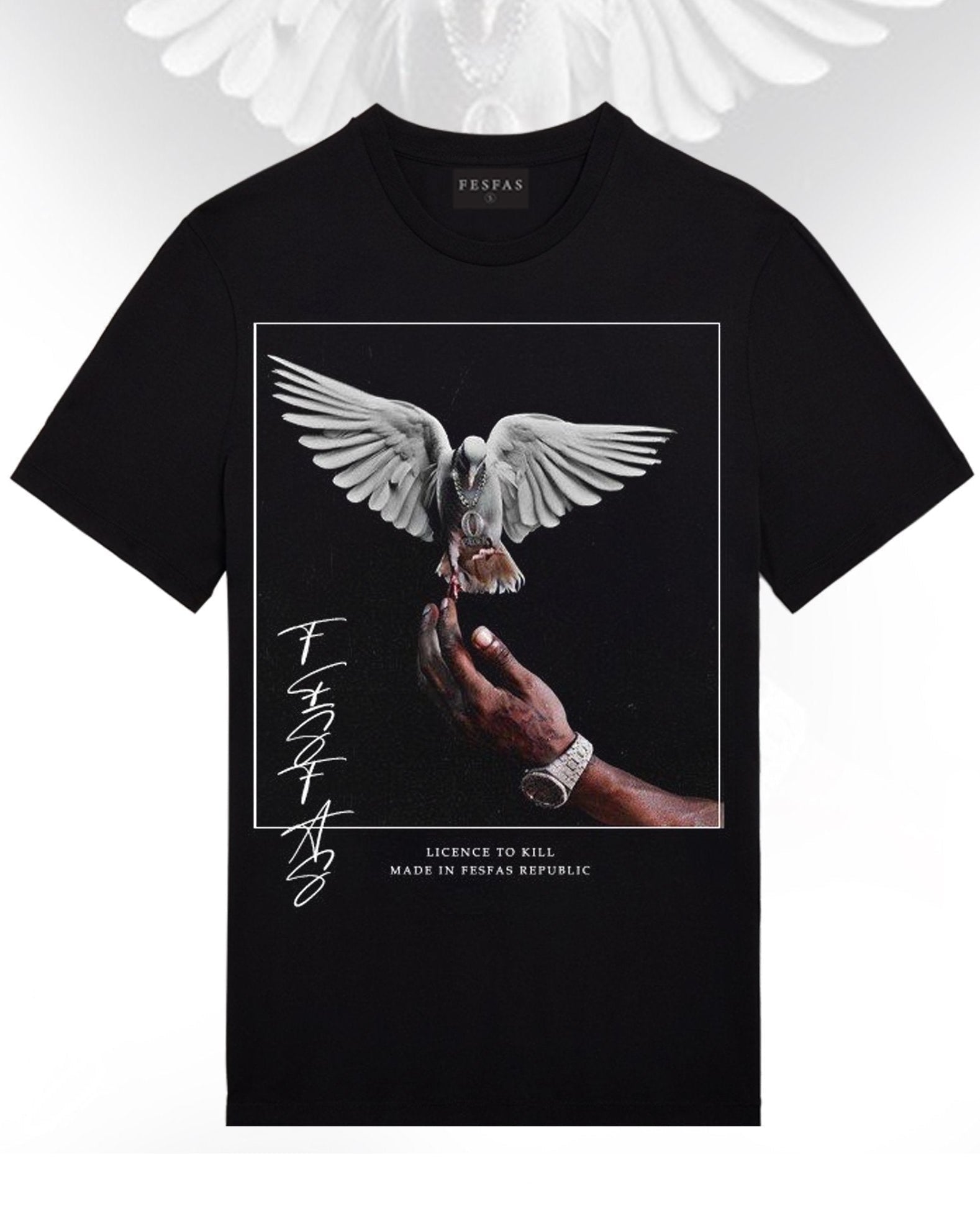 FesFas Peace-print T-shirt | Black