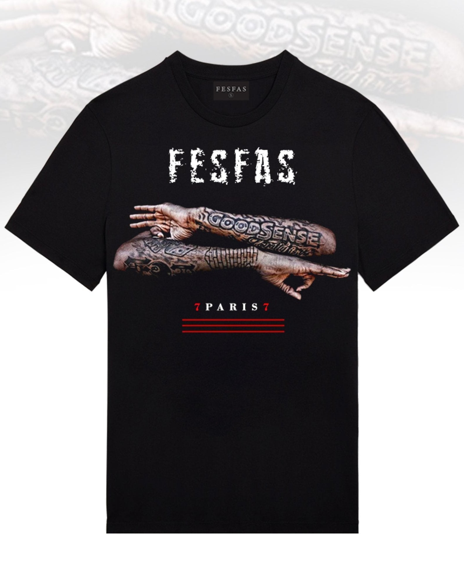 FesFas tattoos-print T-shirt | Black